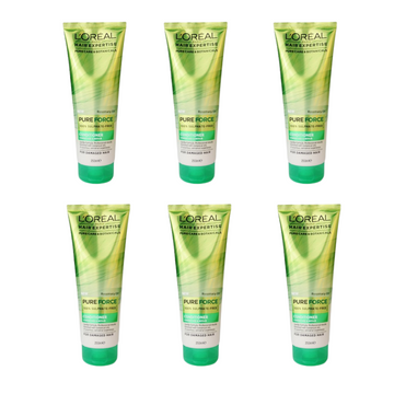 6 x L'Oreal Hair Expertise Pure Force 100% Sulphate Free Conditioner Strengthen & Repair 250ml